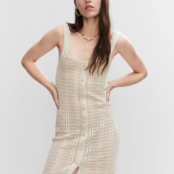 Mango Dresses & Skirts - Mango Cream Crochet Dress